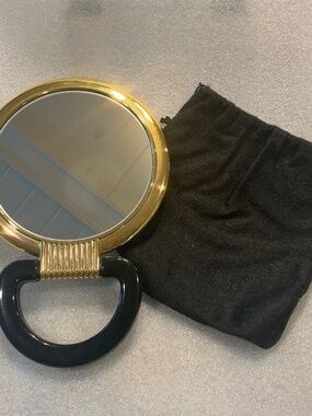 Vintage JANEKE Italy 2-sided Makeup Mirror & Case Table Top or Hand Held